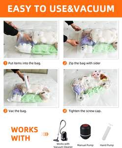 Bolsa de vacío para almacenamiento de ropa, organizador comprimido plegable transparente, bolsa de embalaje de ropa al vacío de viaje - Product Image 3