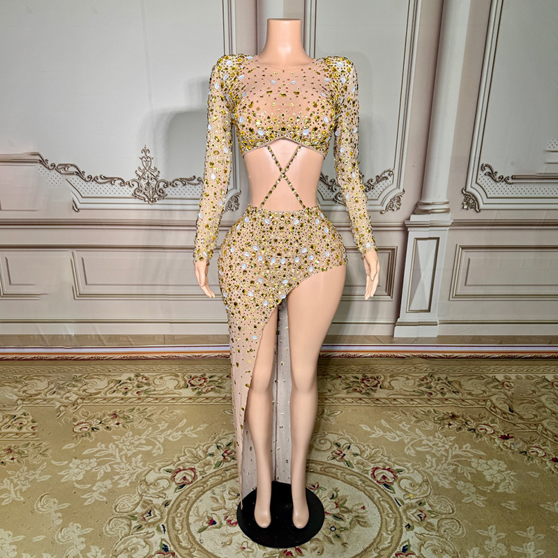 green emerald velvet dress Ancient Golden Goddess Lingerie Set – YOMORIO main image 0