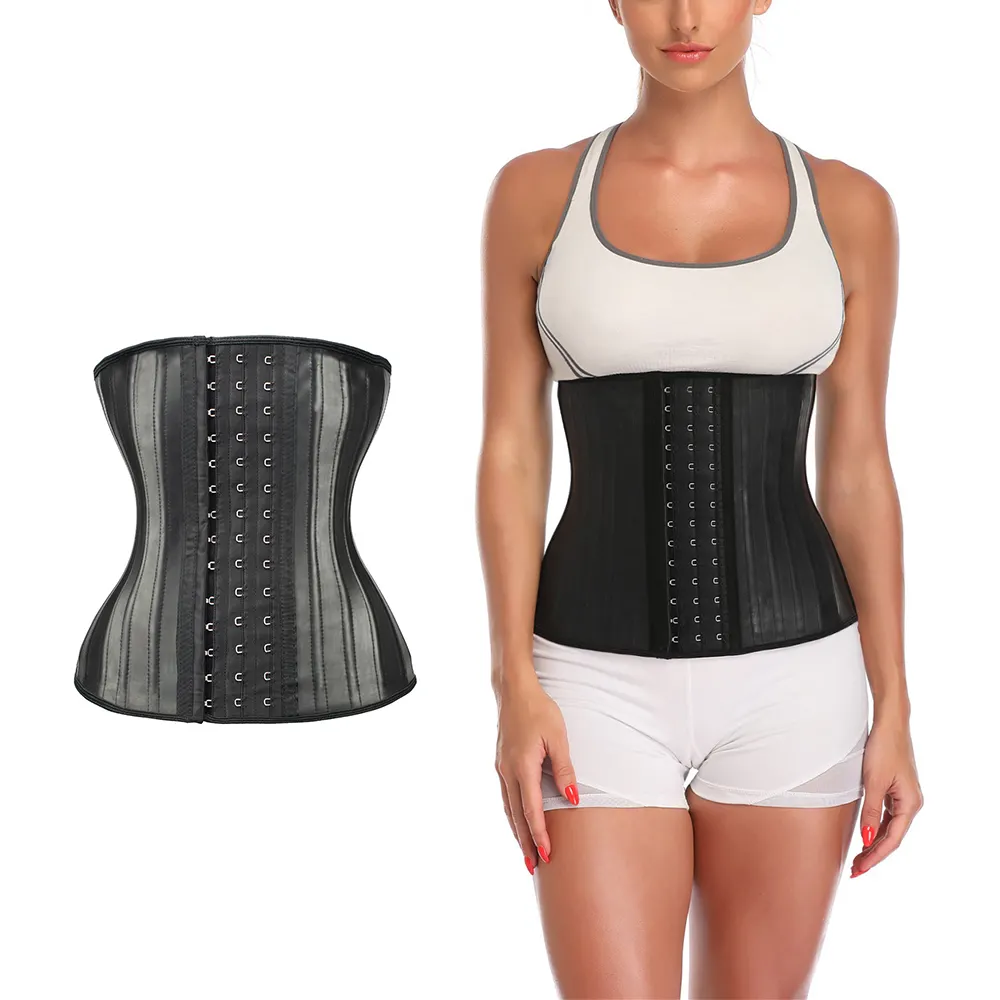 In stock 25 Steel Boned Latex Modeling Strap Binders Workout Weight Loss Body Shaper Slimming Waist Trainer Belt