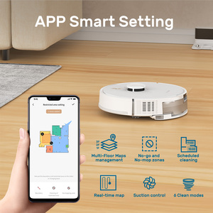 หุ่นยนต์ดูดฝุ่นถูพื้นอัจฉริยะ Tuya WiFi พร้อมระบบนำทางด้วย Lidar 360 องศา แรงดูด 4000Pa ทำงานร่วมกับ Alexa และ Google Home พร้อมระบบกลับฐานชาร์จอัตโนมัติ - Product Image 2