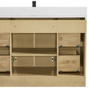 Meuble de salle de bain moderne avec vasque en céramique, design durable et écologique, fabriqué au Vietnam en frêne naturel - Product Image 5