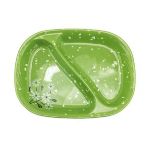 <span class=keywords><strong>Assiettes</strong></span> à dîner en mélamine rectangle de conception simple 2 portions <span class=keywords><strong>compartimentées</strong></span> avec assiette de service snack vaisselle avec motif - Product Image 1