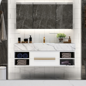 Offres Spéciales noir en bois luxe tocador de con freg Euro Style hôtel salle de bain vanité ensemble moderne luxe salle de bain meubles - Product Image 6