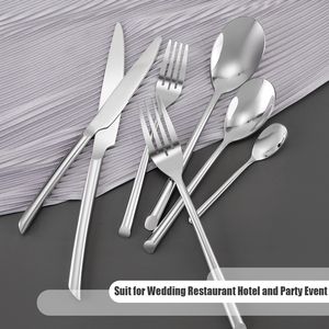 Cubiertos Modernos de Lujo de Acero Inoxidable Brillante, Juego de Cubiertos de Plata con Cuchillo, Cuchara y Tenedor para Hotel y Restaurante - Product Image 4