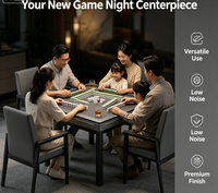 Table de mahjong électrique haut de gamme pour 4 joueurs avec pieds en acier inoxydable et système de mélange automatique pour salle de jeux à domicile