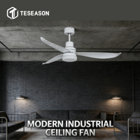 Ventilateur de plafond décoratif d'intérieur de 52 pouces avec lumière TSME52-3CS(A2) |   3 lames ABS, télécommande, plastique d'origine et revêtement en poudre