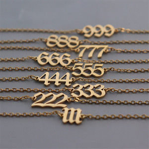 Bracelet de cheville en acier inoxydable or 18K, bijoux pour femmes sans vernis, <span class=keywords><strong>111</strong></span> — 999 - Product Image 5