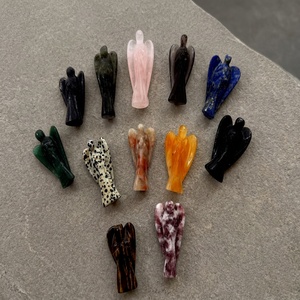 รูปปั้นนางฟ้าทำมือจากหินอาเกต 7 จักระ สำหรับตกแต่งบ้าน งานฝีมือรูปทรงอิสระ - Product Image 4