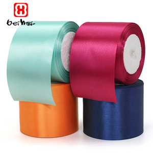 Ruban en satin polyester simple face de <span class=keywords><strong>74</strong></span> mm de large, vente en gros d'usine, rouleau de 25 yards pour emballage - Product Image 4