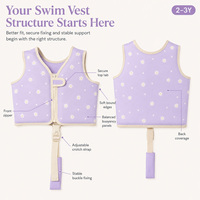 Gilet de natation personnalisé en néoprène pour enfants, gilet de flottaison avec fermeture éclair frontale et sangle anti-remontée pour l'entraînement à la natation