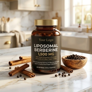 Berbérine HCl Liposomale OEM 1500mg avec Cannelle de Ceylan 300mg pour le Métabolisme du Glucose, 60 Gélules Sans OGM - Product Image 1