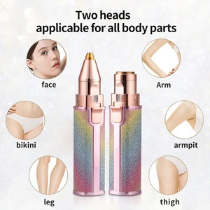 Tondeuse à sourcils et rasoir épilatoire 2-en-1 rechargeable pour femme, au design irisé moulé par injection, avec fonction de lèvres stylisantes - Product Image 3