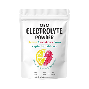 Suplemento de Saúde para Adultos Marca Própria Pó Eletrolítico Melhora Imunidade e Energia Sabor Limão e Framboesa Mistura para Bebida Hidratante - Product Image 1