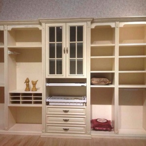 Modern White Lacquer Solid <b>Wood</b> <b>Wardrobe</b> Cabinet Custom Bedroom Walk in Clothes Closet Furniture - Product Image 3