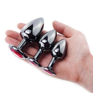 <span class=keywords><strong>Sex</strong></span>-Produkt Set, Analplug aus Gunmetal-Schmuckmetall in 3 verschiedenen Größen - Product Image 1