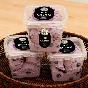 Frozed persimmon <b>plastic</b> clear <b>square</b> 1L 30 oz Air Tight With Leak-Resistant Lids IML <b>container</b> security lock - Product Image 3