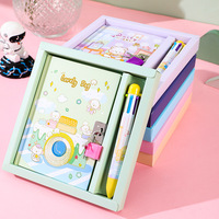 Carnet de notes A6 avec serrure, imprimé or, dessin animé, écolier, anime, mignon, kawaii, écologique, vente en gros