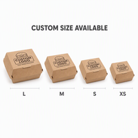 Boîtes à hamburgers personnalisées imprimées en gros, jetables, pliables, en papier kraft, pour emballage à emporter, pour restaurants de restauration rapide