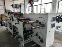 HJRY-520 2 couleurs Double tourelle Rewinder étiquette autocollant papier Flexo imprimante presse haute précision BOPP Film vert Machine d'impression