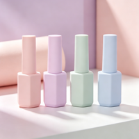 Flacon de vernis gel multicolore OEM/ODM, flacon de vernis à ongles personnalisé avec bouchon et pinceau, flacons en verre uniques pour le nail art au gel UV