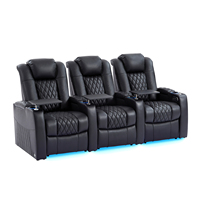Canapé moderne à trois places en cuir véritable, inclinable électriquement, extensible, avec mémoire de forme, USB, structure en bois, pour home cinéma, zéro gravité