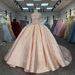 Nouvelle arrivée Dy6981, robe de soirée sans bretelles, à lacets et plissée, robe de bal, robe de fête, robe de Quinceañera Jancember - Product Image 4