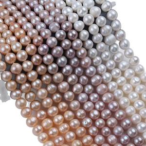 Promotion Perles d'eau douce naturelles 10-11mm, Perles semi-finies pour collier à perles, Perles roses, Perles blanches poudre, Perles violettes, Perles faites à la main, DIY - Product Image 5