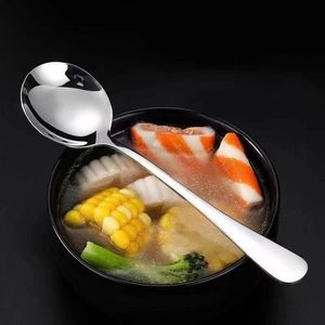Stainless Steel Spoon Solid Color Multi Purpose For Soup Coffee Dessert Stirring Household Use Child Target - Product Image 1