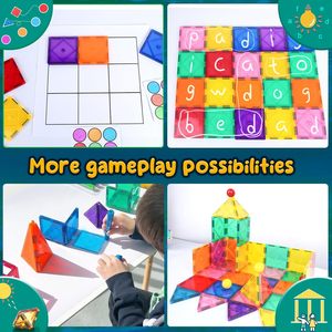 50 pièces <span class=keywords><strong>de</strong></span> blocs <span class=keywords><strong>de</strong></span> <span class=keywords><strong>construction</strong></span> magnétiques en plastique 3D, jouets éducatifs sensoriels Montessori, ensemble <span class=keywords><strong>de</strong></span> <span class=keywords><strong>construction</strong></span> pour l'apprentissage préscolaire pour les garçons et les filles - Product Image 6