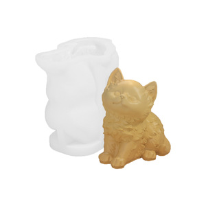 Moule en silicone YS Mini pour bougies en forme de chat, série 3D, pour artisanat, gypse, résine, savon, outils de modelage animal DIY, chocolat, pâtisserie - Product Image 4