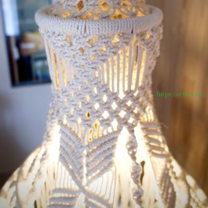 Abat-jour bohèmes écologiques faits à la main, lustre décoratif en macramé pour la décoration intérieure, provenant d'une usine au Vietnam - Product Image 2