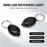 Mini lampe torche LED porte-clés en plastique noir avec logo personnalisé, cadeau promotionnel lumineux pour sac de fête