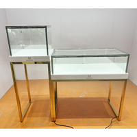 Benutzer definierte moderne Edelstahl Diamant Schrank Glas Schmuck Vitrine für Shop