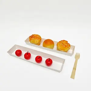 Wholesale Custom Printed Paper Boat Shape Tray Disposable Bamboo Sushi Boat Tray