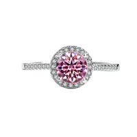 Bague de mariage pour femme en argent sterling S925, prête à être expédiée, avec moissanite taille brillant ronde couleur D VVS1