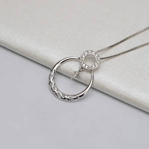 Colgante de Cabeza de Muñeco de Nieve Blanco de Plata S925, Colgante de Perla de 6-8 mm, Accesorios de Joyería DIY, Bandeja con Incrustaciones de Dijes con Patrón Numérico 598 - Product Image 2