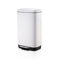 Poubelle à pédale rectangulaire de grande capacité de 13 gallons en acier inoxydable avec couvercle pour le rangement de la cuisine