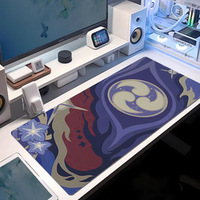 Tapis de souris carré personnalisé en caoutchouc naturel, motif floral lys cyan, écologique, imperméable, pour bureau et gaming, 800x300x4mm, vente en gros