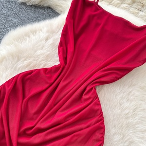 Nuevo <span class=keywords><strong>Vestido</strong></span> Maxi Casual de Verano para <span class=keywords><strong>Mujer</strong></span>, Estilo Túnica Romana con Abertura, Ajustado, de Malla, Corte Imperio - Product Image 5