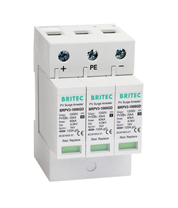 BRPV3-1000-6.25 <span class=keywords><strong>T1</strong></span>+T2 40ka 3P อุปกรณ์ป้องกันไฟกระชาก อุปกรณ์ป้องกันฟ้าผ่าสำหรับอุตสาหกรรม SPD DC PV DC SPD ประเภท 1 - Product Image 4