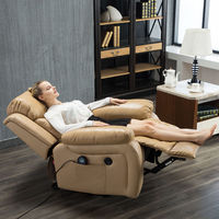 Canapé inclinable électrique en cuir confortable et luxueux pour salon
