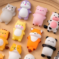 Mainan Mochi Squishy Lucu Bentuk Hewan TPR Lembut Pereda Stres Fidget Kawaii Panda Kucing Rubah Warna-warni Mini 20g untuk Anak Perempuan