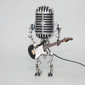 Lampe robot de guitare de microphone <span class=keywords><strong>en</strong></span> métal à l'ancienne transfrontalière avec lumière décoration de la maison ornements de décoration de barre - Product Image 3