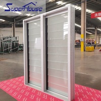 Australie États-Unis Standard pleine hauteur haute fenêtre en verre aluminium Jalousie fenêtre avec moustiquaire pour salon salle de bain