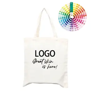 Customized Wholesale With Custom Printed Logo natural shopping tote bag clothing shoe gift cotton canvas Shoulder Bag