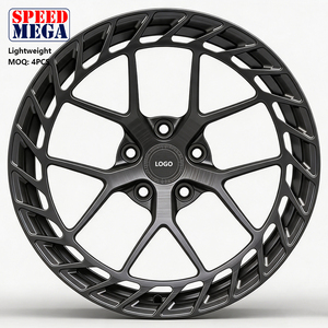 Nouvelles jantes en alliage léger Speed Mega Gunmetal Mesh Noir Mat, design Turbofan Cage, anneau extérieur, jantes de voiture, performance sportive - Product Image 2