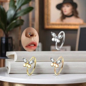 Indian <strong>Nose</strong> Piercing Butterfly <strong>Nose</strong> Hoop <strong>Ring</strong> Cartilage Tragus Earrings <strong>for</strong> <strong>Women</strong> Men Fashion Piercing Jewelry <strong>for</strong> <strong>Women</strong> - Product Image 5
