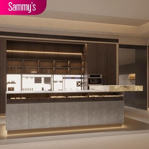 Mueble de Cocina en Forma de L con Estructura de MDF de Diseño Simple y Acabado Lacado, Fabricado en China, con Fregadero de Mármol, Grifo, Bisagras, Cajones y Cestas - Product Image 2