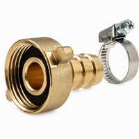 . Raccord de jardinage en laiton pour arrosage : Adaptateur 3/4" BSP femelle à raccord cannelé 20mm pour tuyau d'arrosage