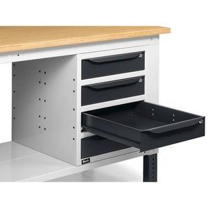 Fami WORK2031 établi réglable, 200cm, plateau en bois, 4 tiroirs et mur perforé - Product Image 6